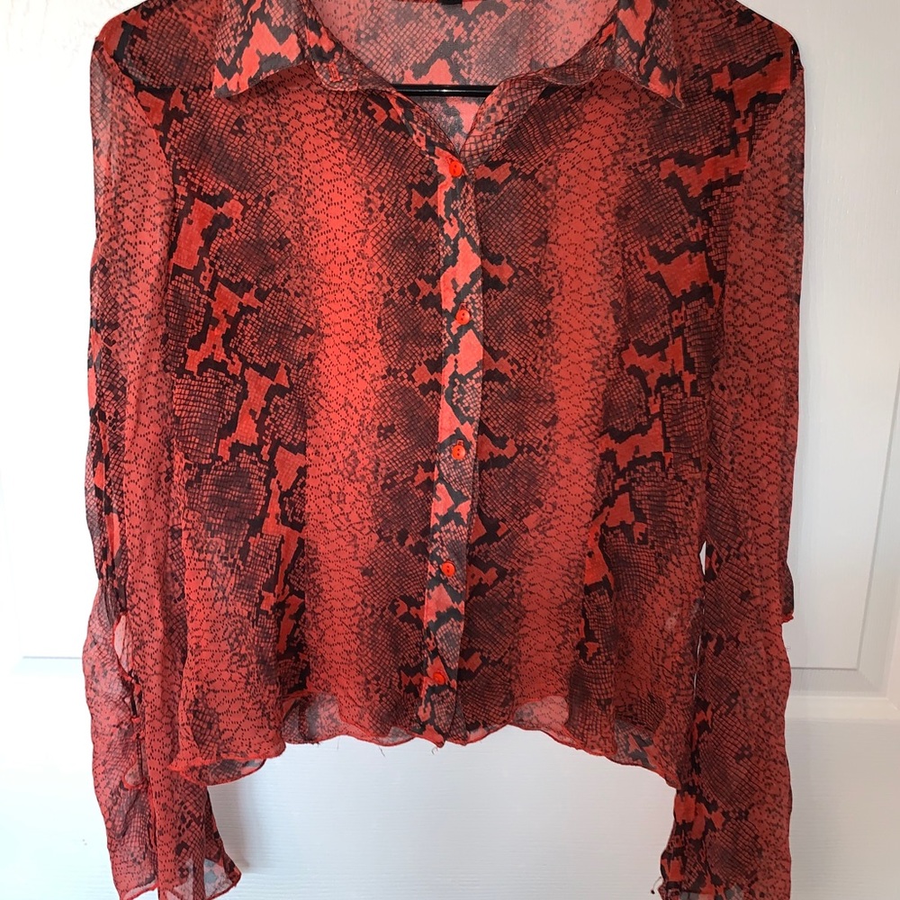 Snake Print Button Down